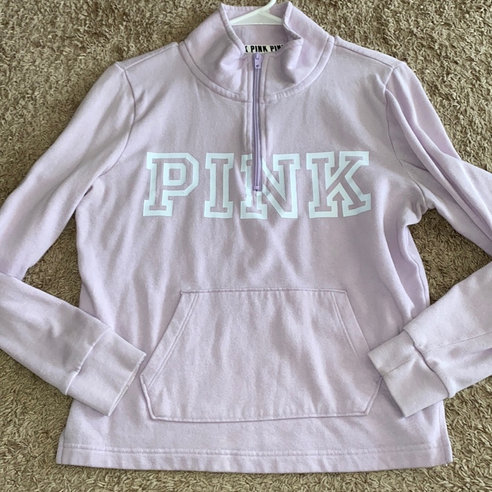 Victorias Secret PINK zip up sweater small lavender color